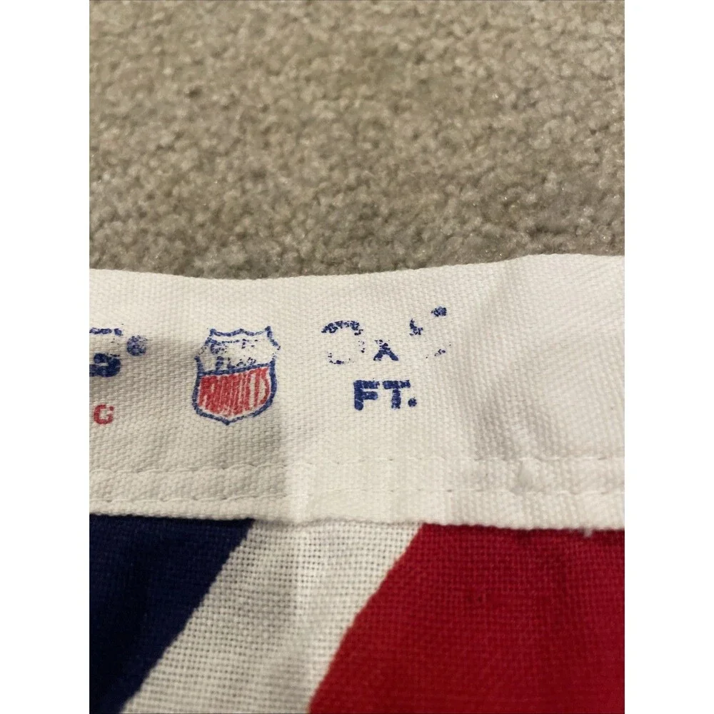 Vintage Bulldog BRITISH FLAG 3' x 5' DETTRA FLAG Made in USA Cotton Bunting